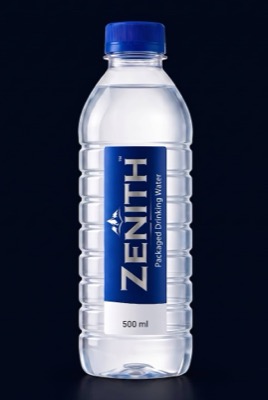 Zenith packaged drinking water bottle